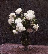 Henri Fantin-Latour White Roses, oil painting on canvas